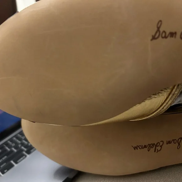 Sam Edelman Rylie Amber Gold&Black Shoes size 6.5 NWOT Leather Fabric Upper - Picture 13 of 15